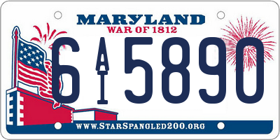 MD license plate 6AI5890