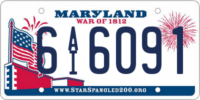 MD license plate 6AI6091
