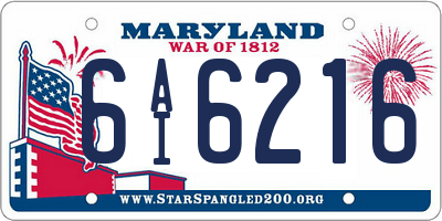 MD license plate 6AI6216