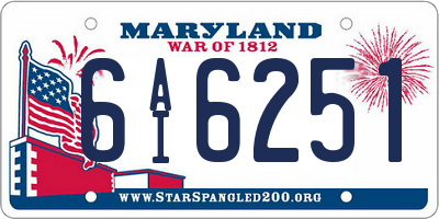 MD license plate 6AI6251