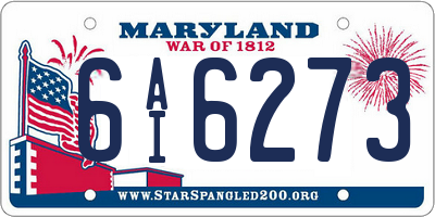 MD license plate 6AI6273