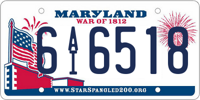 MD license plate 6AI6518