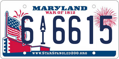 MD license plate 6AI6615