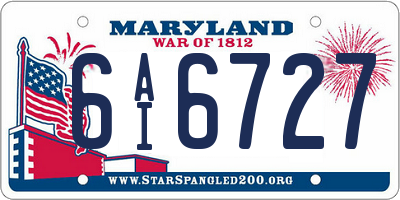 MD license plate 6AI6727