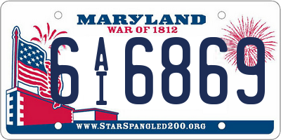 MD license plate 6AI6869