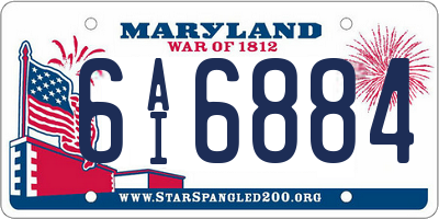 MD license plate 6AI6884