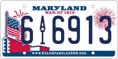 MD license plate 6AI6913
