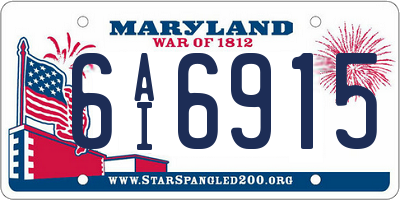 MD license plate 6AI6915