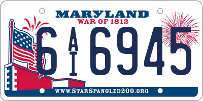 MD license plate 6AI6945