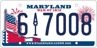 MD license plate 6AI7008