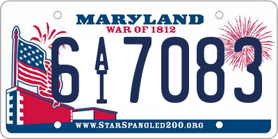 MD license plate 6AI7083