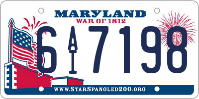 MD license plate 6AI7198