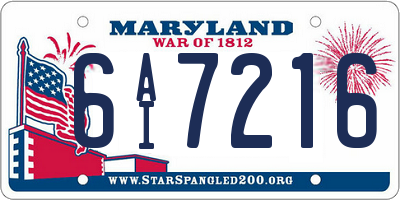 MD license plate 6AI7216