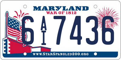 MD license plate 6AI7436
