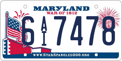 MD license plate 6AI7478