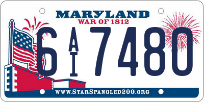 MD license plate 6AI7480