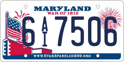 MD license plate 6AI7506