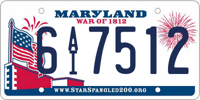 MD license plate 6AI7512