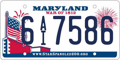 MD license plate 6AI7586