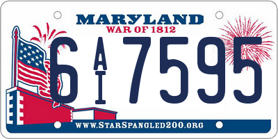 MD license plate 6AI7595