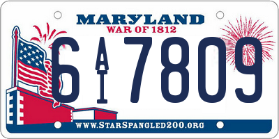 MD license plate 6AI7809