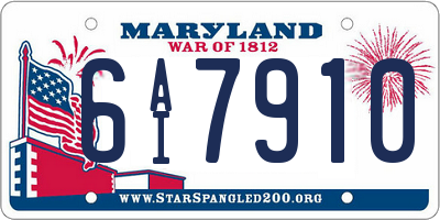 MD license plate 6AI7910