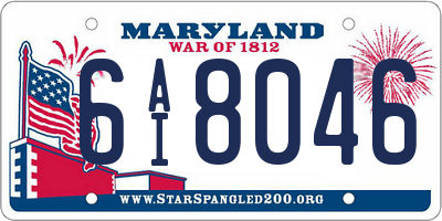 MD license plate 6AI8046