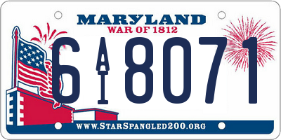 MD license plate 6AI8071