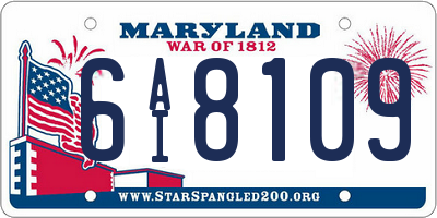 MD license plate 6AI8109