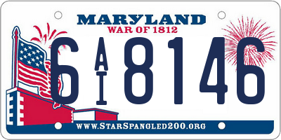 MD license plate 6AI8146