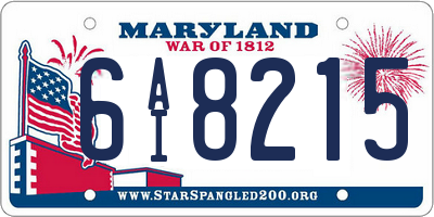 MD license plate 6AI8215