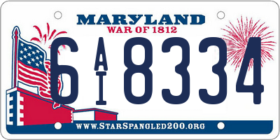 MD license plate 6AI8334