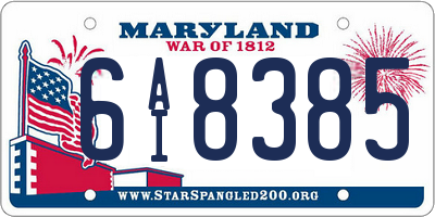 MD license plate 6AI8385