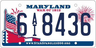 MD license plate 6AI8436