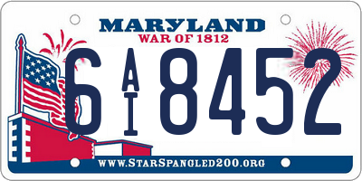 MD license plate 6AI8452