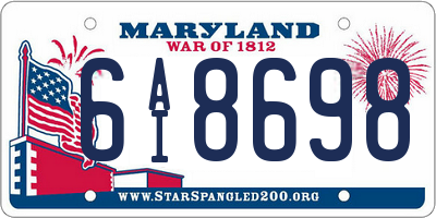 MD license plate 6AI8698