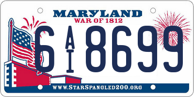 MD license plate 6AI8699