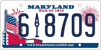 MD license plate 6AI8709
