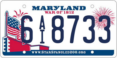 MD license plate 6AI8733