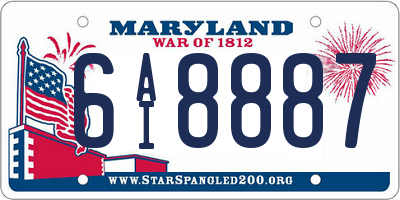 MD license plate 6AI8887