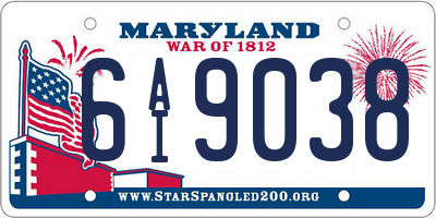 MD license plate 6AI9038