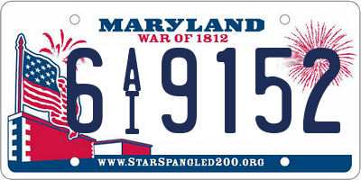MD license plate 6AI9152