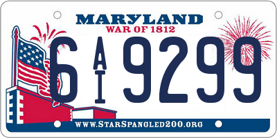 MD license plate 6AI9299