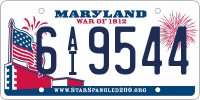 MD license plate 6AI9544