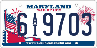 MD license plate 6AI9703