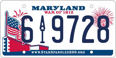 MD license plate 6AI9728