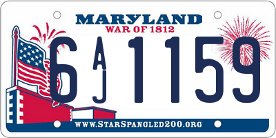MD license plate 6AJ1159