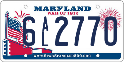 MD license plate 6AL2770