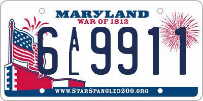 MD license plate 6AL9911