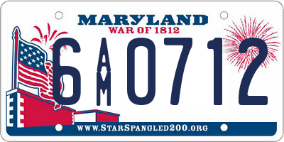 MD license plate 6AM0712